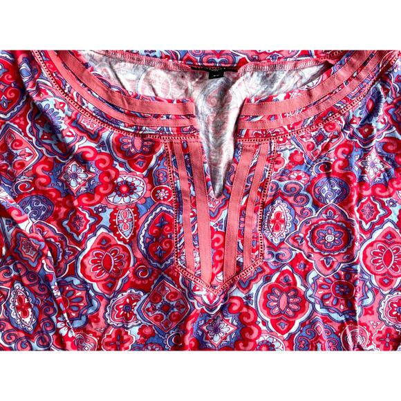 TALBOTS PLUS, SIZE 2X, PINK PAISLEY 3/4 SLEEVE TUNIC - Picture 4 of 6